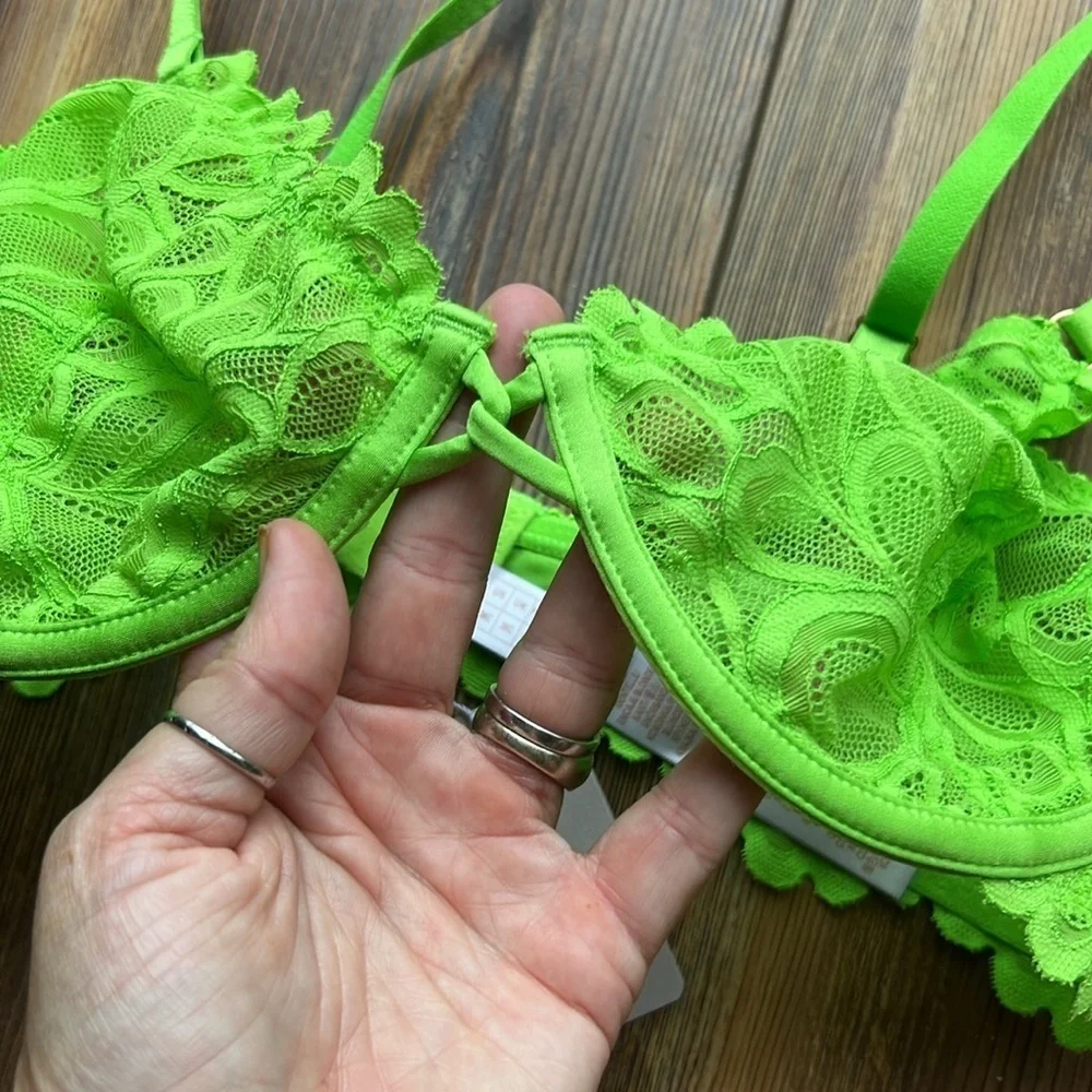 NWT Savage x Fenty Not Sorry Ultra Demi Unlined Lace Bra 38C